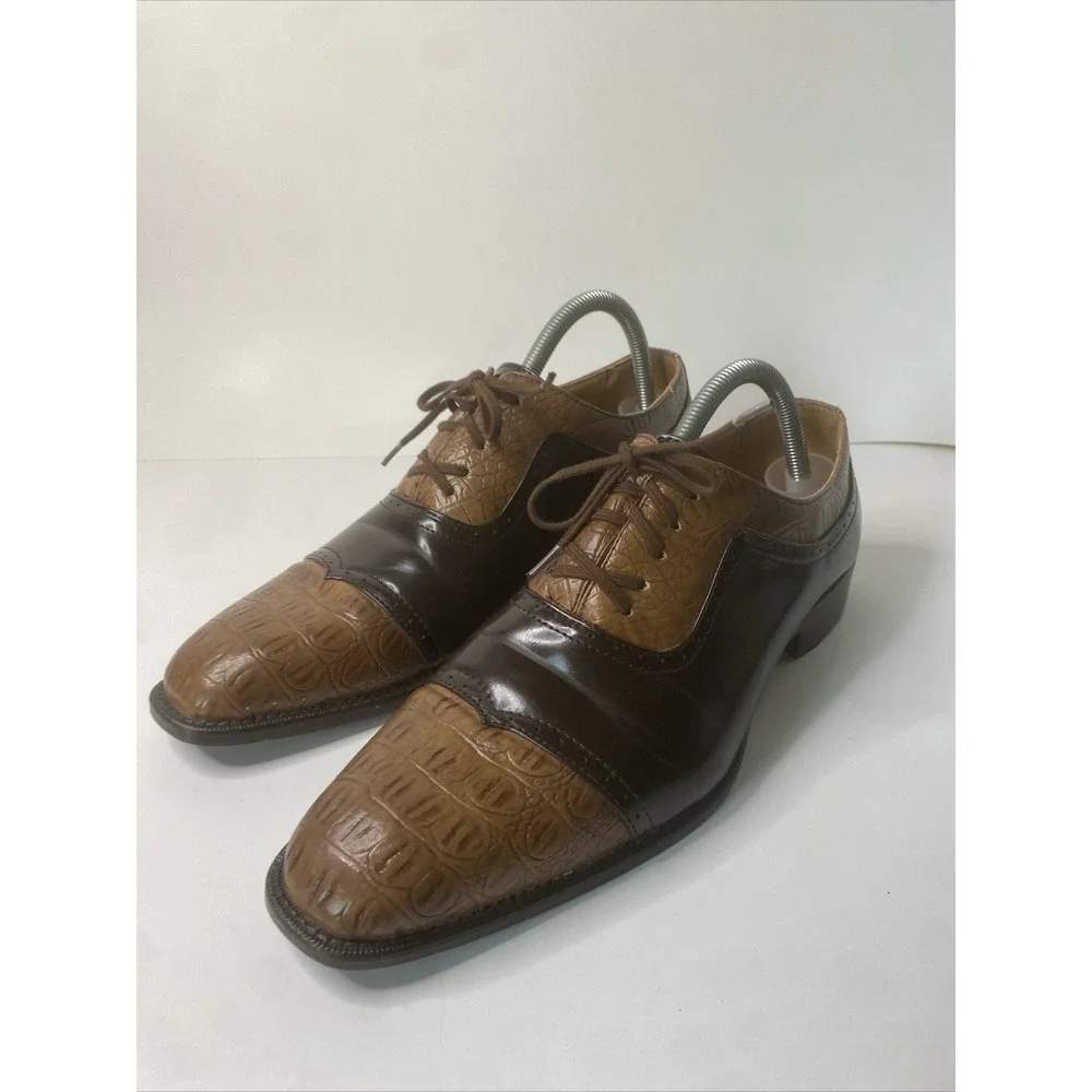 Bolano Men's Dress Shoe. Men's Size 9 Cognac/ Brown. WYND-215.Oxford Style Dress